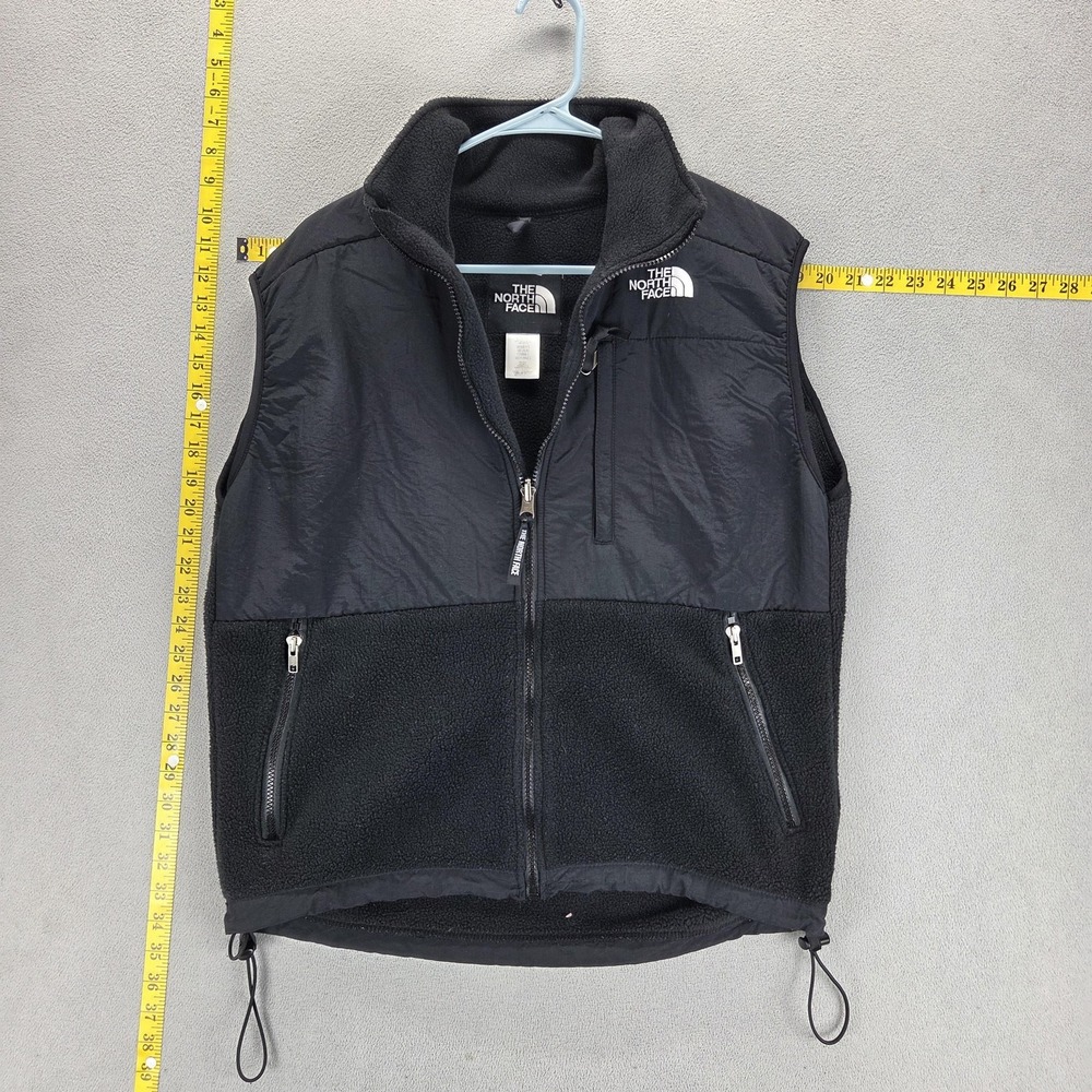 Vintage North Face Vest Womens Medium Black Denali Polartec Fleece Full Zip